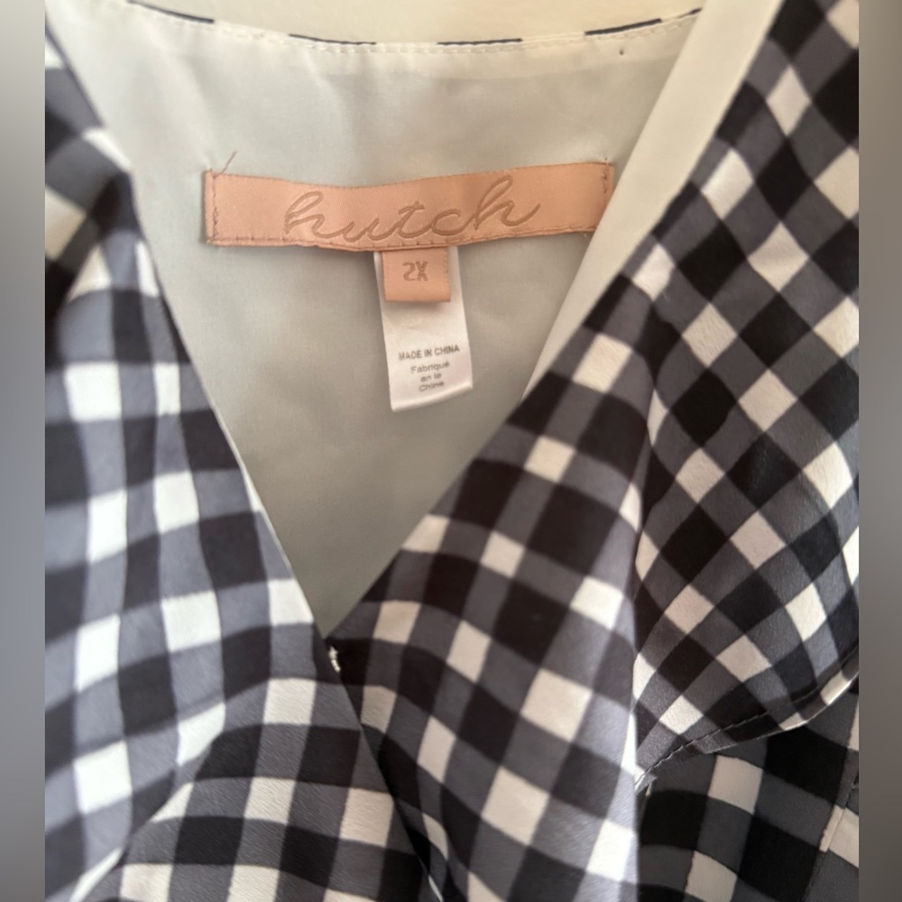 Anthropologie Allison Gingham Ruffle Wrap Dress by Hutch - Picture 4 of 7